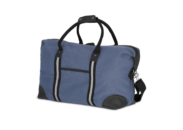 Sac week-end personnalisé en toile recyclée Harper Bleu Foncé